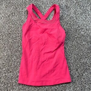 Lululemon Women's Small Pink Athletic Tank Top Built-In Bra Yoga Gym